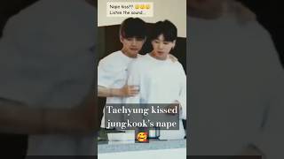 Taehyung Kisses Jungkook’s Nape😳👀🤭taekook kissmomenttaekookandjungkookkiss [upl. by Milore479]