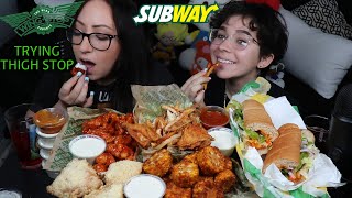 NEW THIGH STOP  TRYING WINGSTOP THIGHS MUKBANG  SUBWAY [upl. by Leahcim288]