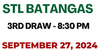 STL Batangas result today live 830 PM  September 27 2024 830 PM draw [upl. by Iraj]