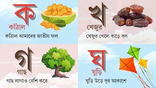 বাংলা ব্যঞ্জনবর্ণ  ক খ গ ঘ ব্যঞ্জনবর্ণের শুদ্ধ উচ্চারণ  Bangla alphabet  Bangla Bornomala for kid [upl. by Nahtam]