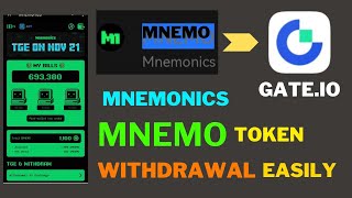 Mnemonics Airdrop । Mnemonics Withdrawal । MNEMO Token Withdrawal । MNEMO টোকেন উইথড্র। mnemonics [upl. by Elston]