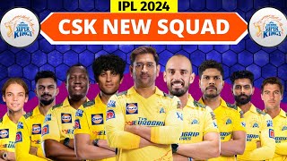 IPL 2024  Chennai Super Kings 2024 Squad  CSK New Players 2024  CSK Team 2024 Players List [upl. by Anaiad]