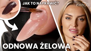 Odnowa żelowa i pęknięty paznokieć  jak go naprawić Uzupełnianie krok po kroku  Indigo Nails [upl. by Etnelav]