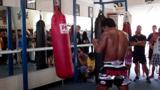 Muay Thai Bag Training  Buakaw at Boxing Works  3103711500 [upl. by Murial]