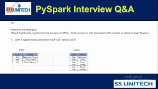 1 kpmg pyspark interview questions and answers  pyspark interview questions and answers [upl. by Anined]