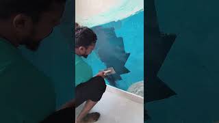 stucco mirror design How to make stucco paints wall texture🪩🪩😁😁💮🏵️🏵️🌹🌹shorts virals viral [upl. by Kenward]