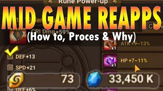 What to consider when you use Reappraisal Stones Mid Game Act  Summoners War [upl. by Leasim]