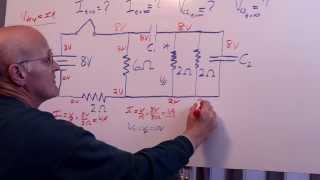 RC Circuit Hard HW Problem  4 resistors 2 capacitors [upl. by Aivatan291]