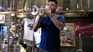 Trumpet Pmauriat Pohpeya play สดุดีมหาราชา intro in C [upl. by Zins]