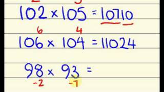 Fast maths trick  multiply two numbers near 100 faster than a calculator using vedic math [upl. by Annavoig419]