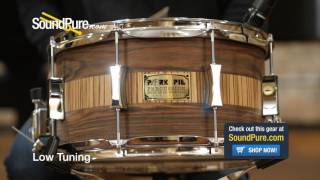 Pork Pie 7x13 Maple Snare Drum  Rosewood  Zebrawood Veneer Quick n Dirty [upl. by Vickey]