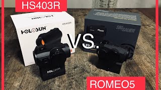 Best Budget Red Dot Holosun HS403R vs Sig Sauer ROMEO5 comparison reddot holosun sigsauer [upl. by Kassie]