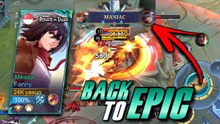 BACK TO EPIC FANNY TOWER DIVE MANIAC  RANK GAMEPLAY  MLBB [upl. by Theta]