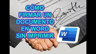 CÓMO FIRMAR UN DOCUEMTO EN WORD SIN IMPRIMIR 2020 WINDOWS 108 Y 7 [upl. by Aivitnahs]