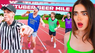 Rose Reacts to The ULTIMATE Drunk Beer Mile Race [upl. by Dusza]