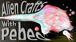 Pour Painting Pebeo Fantasy Prisme paints how to use artist tape and Alien crafts [upl. by Aseefan]