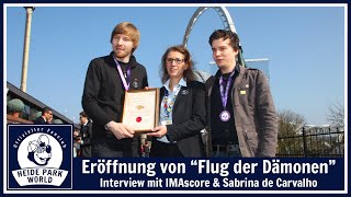 Onride und Interviews zur quotFlug der Dämonenquot im Heide Park Resort 2014 [upl. by Dlonyer14]