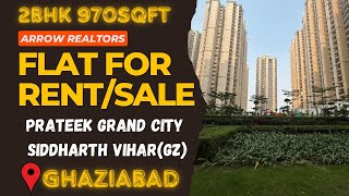 Prateek Grand City Siddharth vihar 970sqft 2 bhk  available for rent purchase [upl. by Millar]