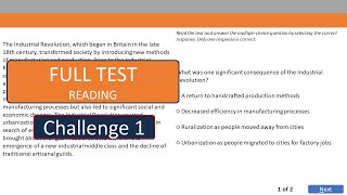 PTE FULL TEST Reading  Challenge 1 [upl. by Vandyke10]