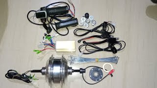 High speed 350w 36v cycle hub motor kit unboxing and easy connection [upl. by Yv187]