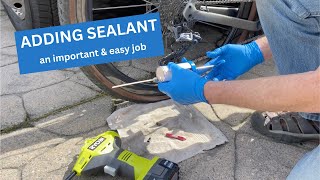 How To Add Tubeless Tire Sealant To Your Bike Tires bikerepair [upl. by Tegdirb]