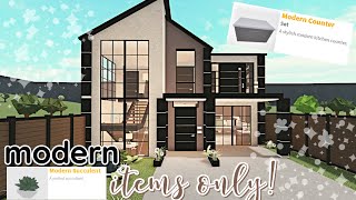 Building a Bloxburg House ONLY Using MODERN Items 2 Story Build WITH VOICE [upl. by Mizuki]