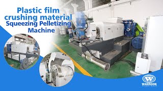 Plastic Film Crushing Material Squeezing Pelletizer Machine Plastic Squeeze Dry Granulator Machine [upl. by Sigismundo]