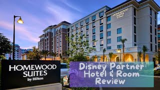 We Stay at Homewood Suites at Flamingo Crossing  Disney Partner Hotel  Hotel and Room Review [upl. by Nylleoj]