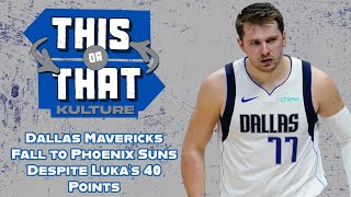 Dallas Mavericks Fall to Phoenix Suns Despite Luka’s 40 Points nbahighlights dallasmavs [upl. by Savart]