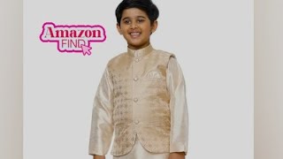 Kurta Pajama for Kids Boys with Waistcoat  Amazon finds  silk boys dress youtube [upl. by Gregg696]