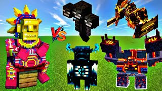 Barako The Sun Chief Vs Minecraft Bosses  Ignis amp Netherite Monstrosity amp Warden amp Wither [upl. by Nrol]