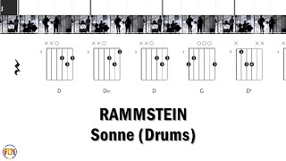 RAMMSTEIN Sonne DRUMS FCN GUITAR CHORDS amp LYRICS [upl. by Eikcuhc53]