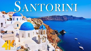 Santorini 4K  Scenic Relaxation Film With Calmling Music  4K Video UHD [upl. by Ahsan]