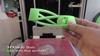 ABS with PLA support 3D printing with 3FXtrud Duo by ShapingBits [upl. by Vashtia]