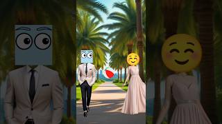 Googly Eyes Square 👀 and Princess Emoji ☺️ have a relaxing day playing🌴 cute emoji animation cartoon [upl. by Marlie229]