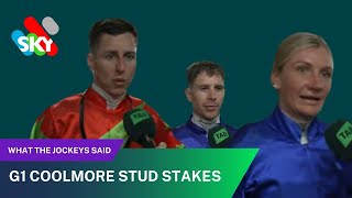 G1 COOLMORE STUD STAKES  What The Jockeys Said [upl. by Ihskaneem813]