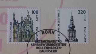 Schloss Schwerin und Dom St Nikolai Greifswald auf Briefmarken [upl. by Fritzsche256]