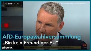 AfDEuropawahlversammlung Björn Höcke Landesvorsitzender Thüringen zur neuen EUPolitik [upl. by Hanima]