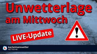 LiveUpdate 1900 Uhr Schnee amp Eisregen mit Luftmassengrenze am Mittwoch [upl. by Langston]