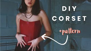 DIY CorsetBustier  PATTERN  How to Sew a Leather Corset  Draping Patterning amp Sewing Tutorial [upl. by Waneta514]