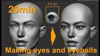 Eyes and eyeballs for dummies  Proportions modelling and drawing [upl. by Einaoj]