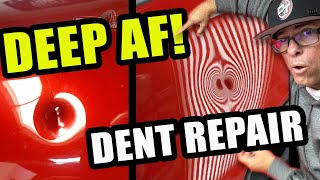 Incredible PDR Deep Dent Repair Challenge No Paint No Problem paintlessdentrepair [upl. by Astrid402]