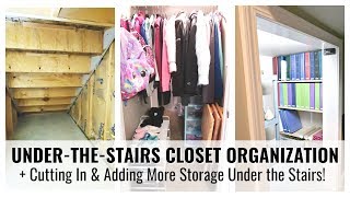 LIVING ROOM CLOSET ORGANIZATION amp HOW TO BUILD STORAGE UNDER THE STAIRS  UNDER STAIRS STORAGE DIY [upl. by Nosnaj]