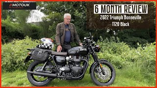 6 Month Owners review of the 2022 Triumph Bonneville T120  Is it Good or Bad [upl. by Eeslek]