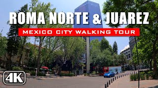 Colonias Roma Norte y Juárez 🇲🇽 Ciudad de México  4K Walking Tour [upl. by Ivers]