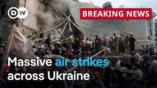 Russia launches massive air strikes across Ukraine  DW News [upl. by Naitsirk]