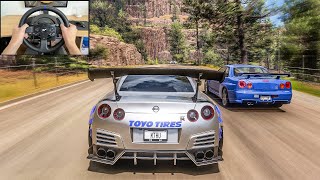 Nissan GTR Nismo  Goliath Race  Forza Horizon 5  Steering Wheels Gameplay [upl. by Meyers222]