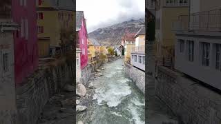 Andermatt Town center River Autumn 🍂 4K [upl. by Ahsem]