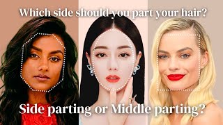 Hair Part Theory  Find the Best Hair Part for Your Face Shape amp Features  Middle or Side Parting [upl. by Tibbetts]