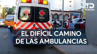 Ambulancias se enfrentan a tráfico y falta de empatía de automovilistas en NL [upl. by Wallach288]